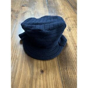 Decky Navy Blue Knit Military Style Cap One Size Fits Most Men